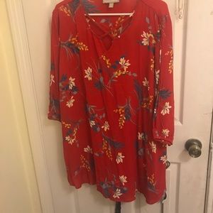 Brand new with tags woman within red print tunic